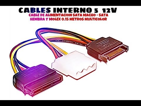 Video de Cable de alimentacion sata macho - sata hembra y molex 0.15 M Multicolor