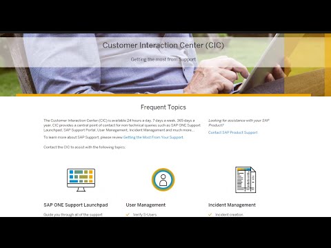 Explore SAP Support: Customer Interaction Center