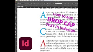 InDesign – Drop Cap and Initial Cap | 5-Minute Quickie: Drop Cap Style in InDesign #indesign