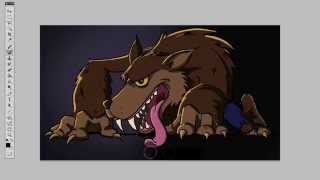Werewolf Cartoon Character Speed Painting