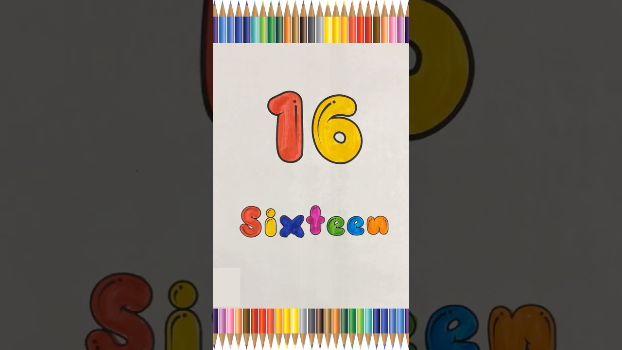 Sixteen Tracing Worksheet | Coloring Fun for Kids | Number 16