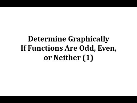 Determine if a Function is Even, Odd, or Neither Using a Graph (1)