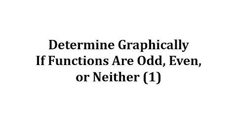 Determine if a Function is Even, Odd, or Neither Using a Graph (1)