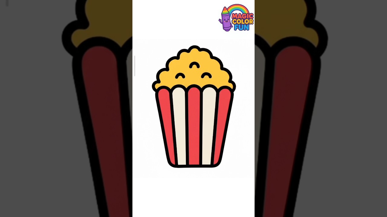 POPCORN🍿 DRAWING IN 30 SECOND 😊 |  #shorts
