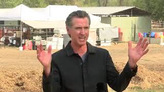 Gov. Gavin Newsom meets with Bear Fire evacuees in Butte County