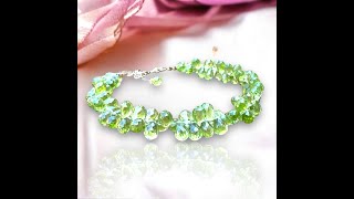 Spectacular Briolette Natural Untreated Peridot Bracelet 14k Solid Gold , August Birthstone #etsy