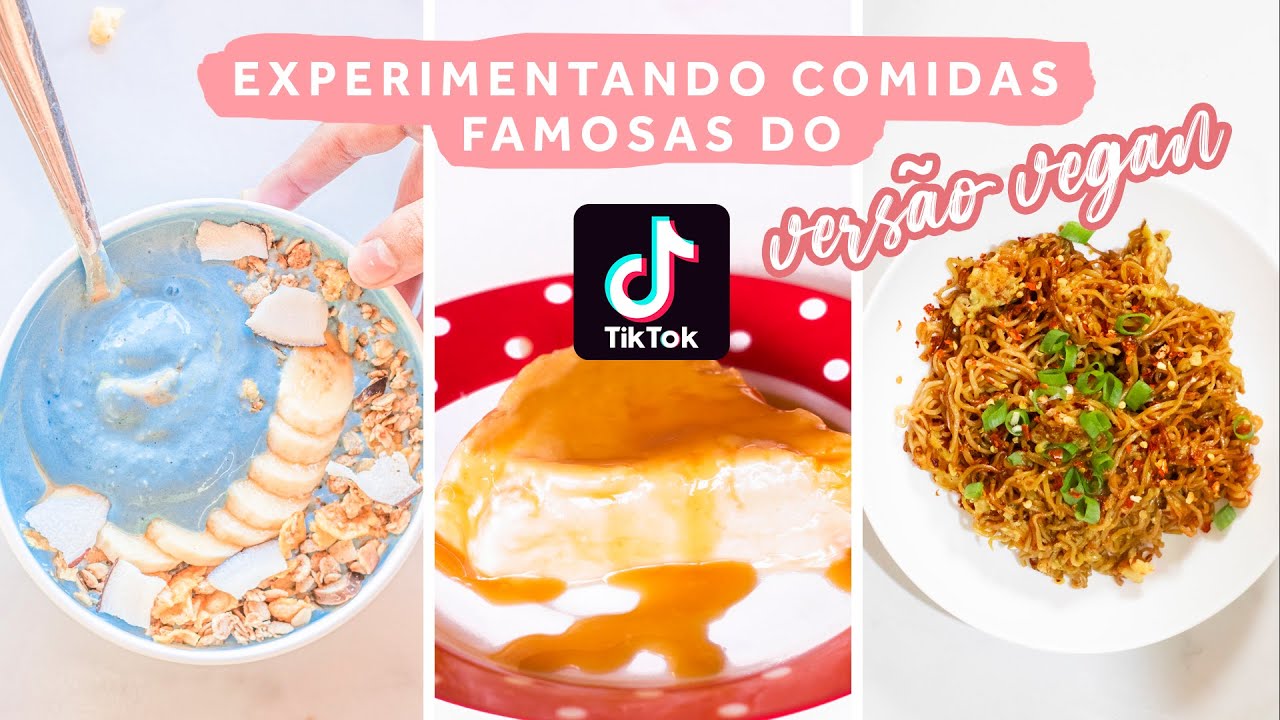 TESTANDO RECEITAS DO TIKTOK (VERSAO VEGANA) - PUDIM SEM OVOS, SMOOTHIE AZUL E MELHOR MIOJO