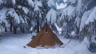 Solo Hot Tent Camping - Firehiking Teepee Tent Compilation