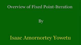 Fixed-Point Iteration Method with Example