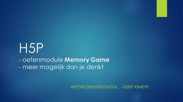 H5P een Memory Game ontwerpen
