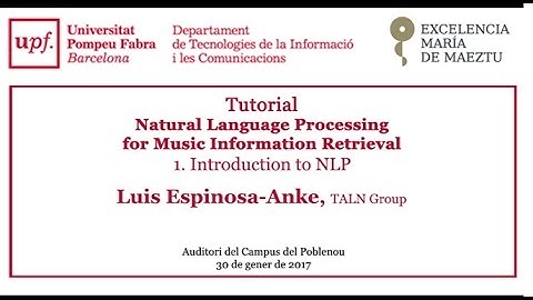 Tutorial - Natural Language Processing for Music Information Retrieval. Introduction to NLP