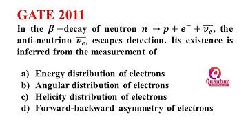 18. Beta decay I Neutrino I GATE Physics I Dr. Nagaraju Pendam