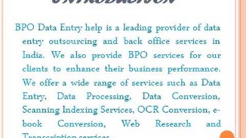 Outsource BPO Data Entry Help