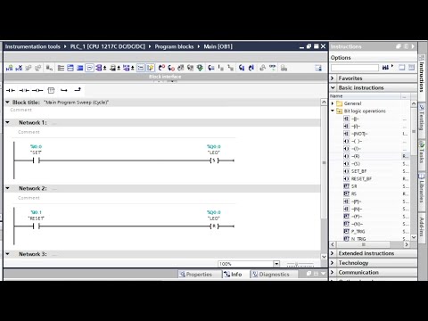 Bit Logic Operations in Siemens Tia Portal - NOT, SET & RESET OUTPUTS in PLC