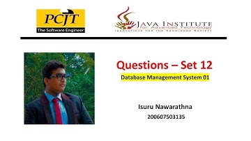 Question Set 12 | DBMS | 1st Year | Java Institute | Isuru Nawarathna