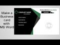 How to make buiessnes card with MS Word || White Processor