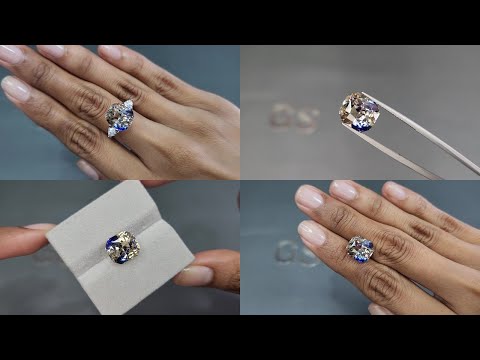 Негретый сапфир Bi-color в огранке радиант 10,61 карат, Шри-Ланка Видео  № 1