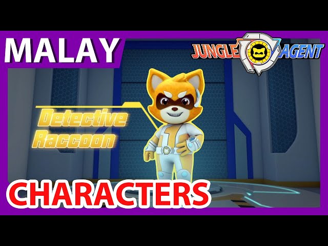 【BM】Jungle Agent(Versi Melayu) Characters_ An Agile Captain: Detective Raccoon | Cartoons | Agent class=