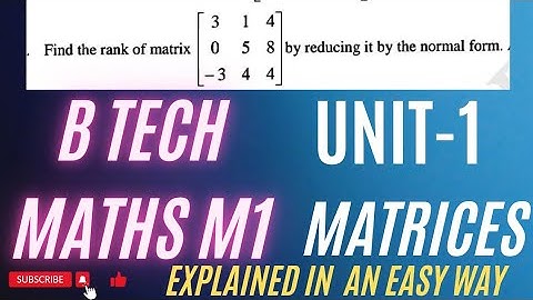 Rank of Matrix in Normal form@maths naresh eclass