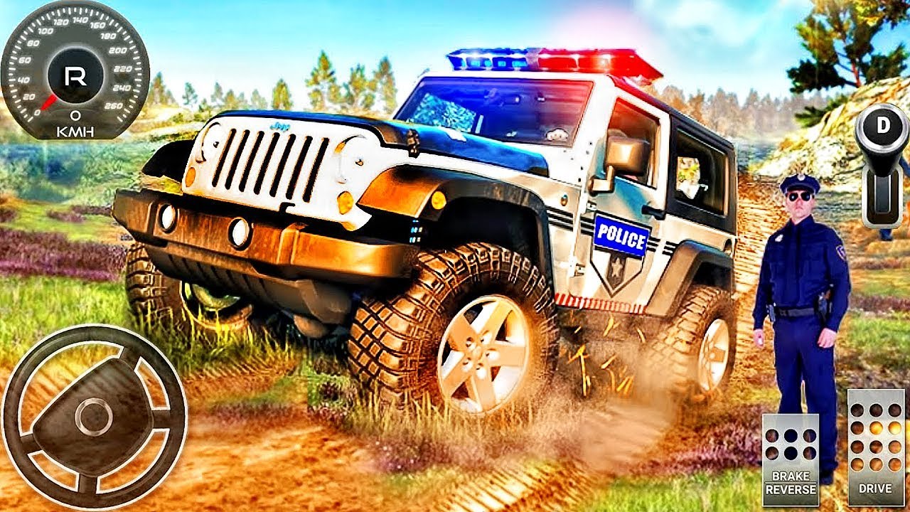 Offroad White Police Jeep 4x4 Driving Simulator Android GamePlay