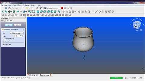 FreeCAD Tutorial 6 Part Design Workbench (#Revolve)