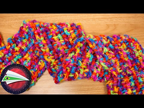 Crochê | Padrão mini cesta em cachecol de arco-iris | Receita de padrão