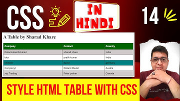 How to Style HTML Table With CSS || CSS Tables || Complete CSS Tutorial in Hindi 14