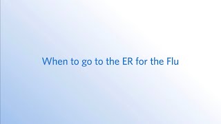 Emergency Department | When to go to the ER for the Flu | Dr. Vasu Voleti | Ascension St. Vincent