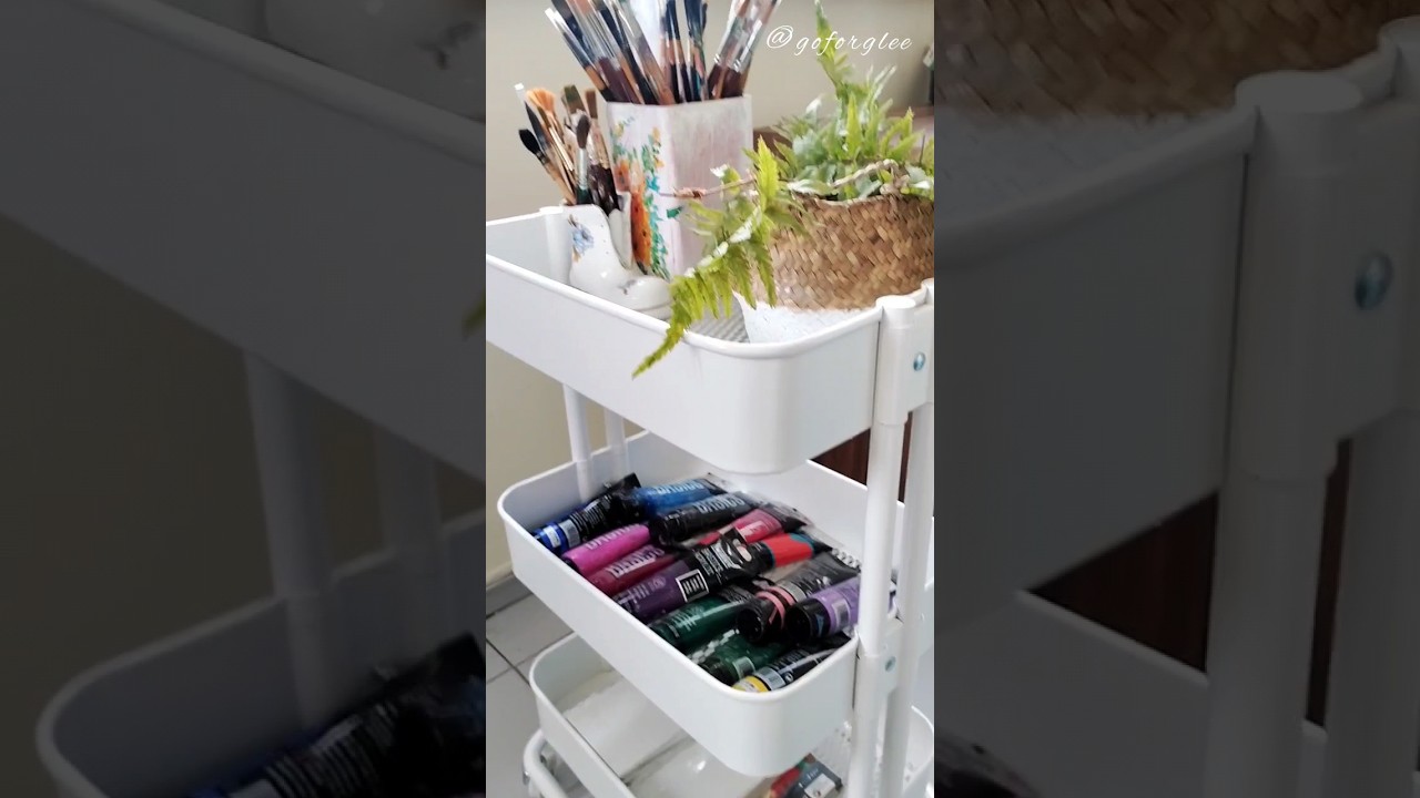 IKEA DIY Utility Cart  IKEA art cart for storage and organization 