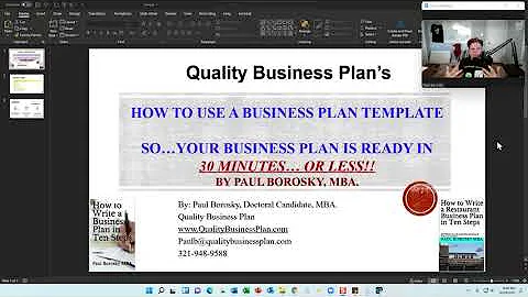 How to use a Business Plan Template by Paul Borosky, MBA.