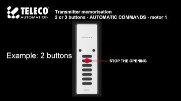 Transmitter memorisation - 2/3 buttons - AUTOMATIC COMMANDS - PL4 control unit