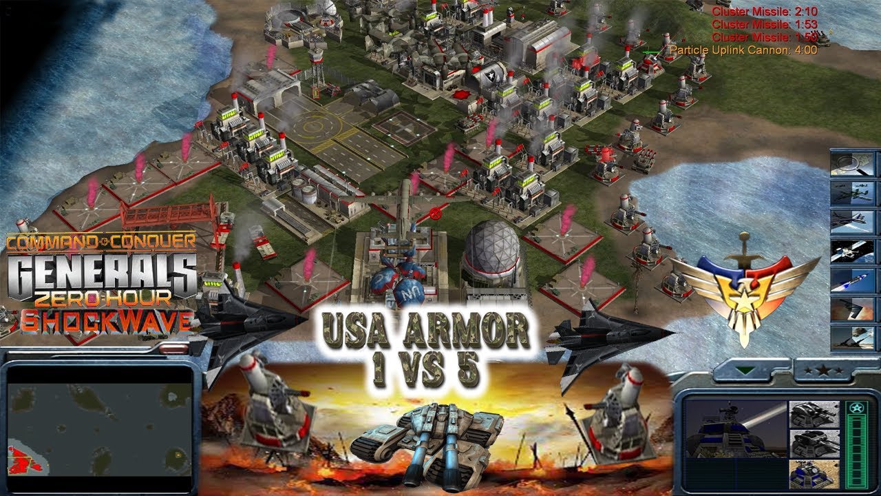 Command & Conquer Generals Shockwave - Usa Armor General 1 vs 5 HARD ...