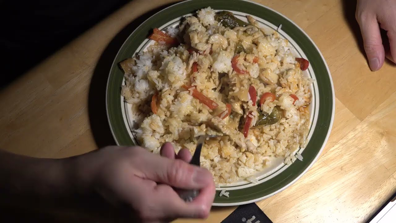 ASMR - RICE AND CHICKEN EATING SOUNDS