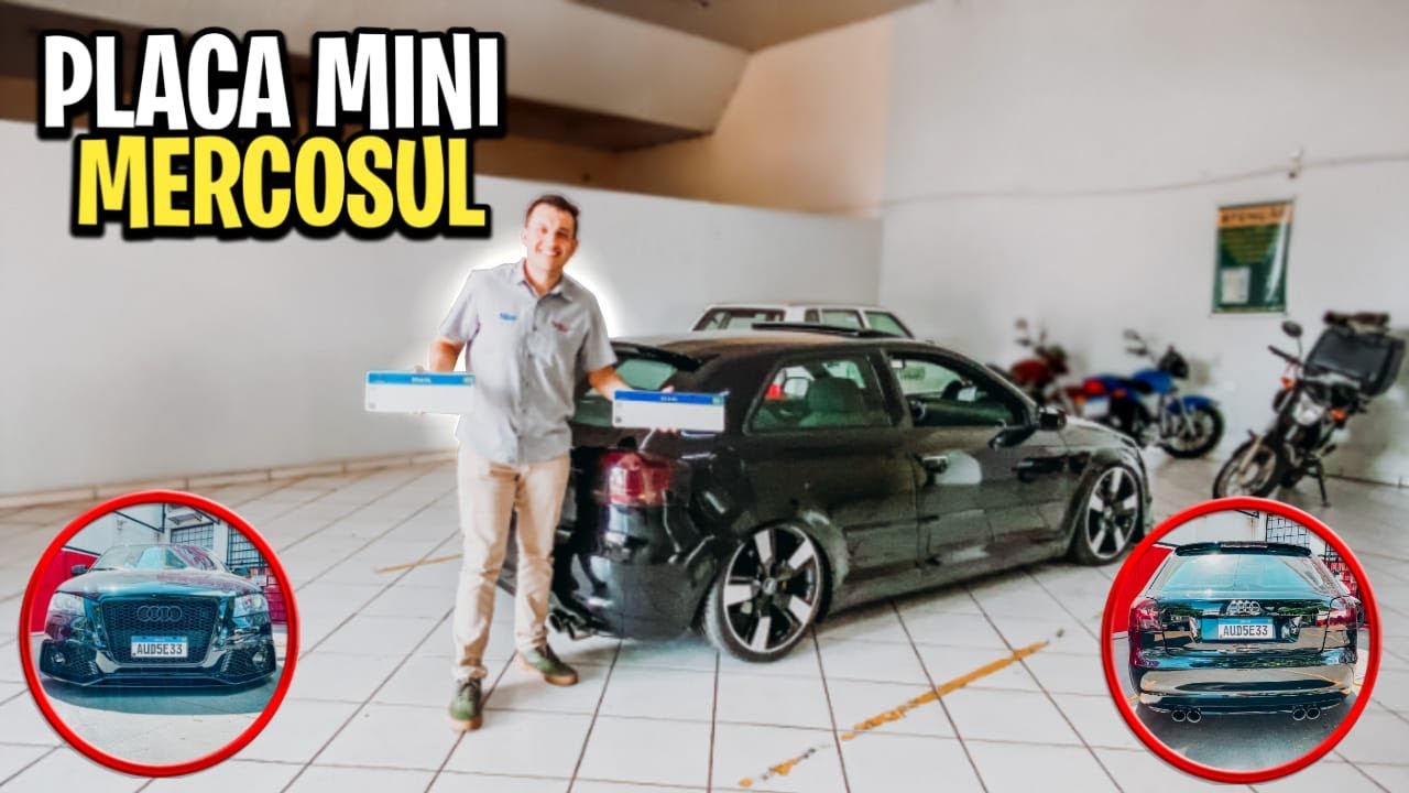 COLOQUEI A PLACA MINI MERCOSUL NA AUDI A3 SPORT