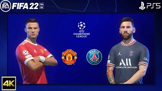 FIFA 22 PS5 | Manchester United Vs PSG | UEFA Champions League | 4k Gameplay