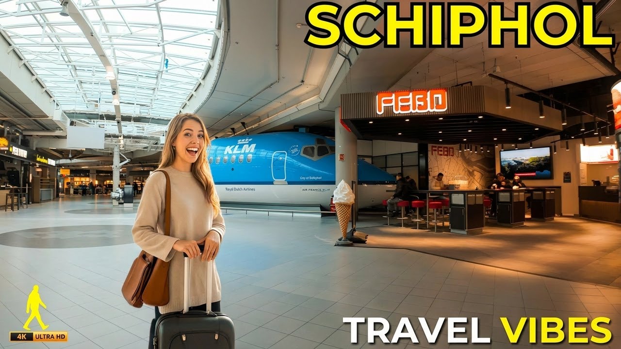 Amsterdam, Niederlande | Flughafen-Spaziergang 4K | 10. Jan. 2026