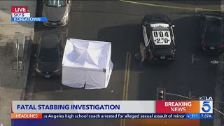 Suspects flee in car after deadly Koreatown stabbing