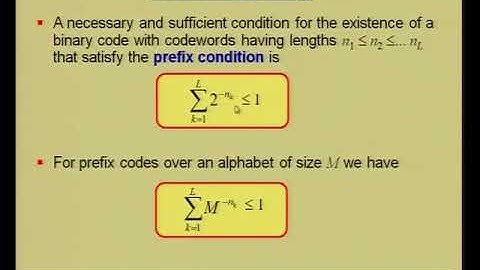 Variable Length Codes, Prefix Codes