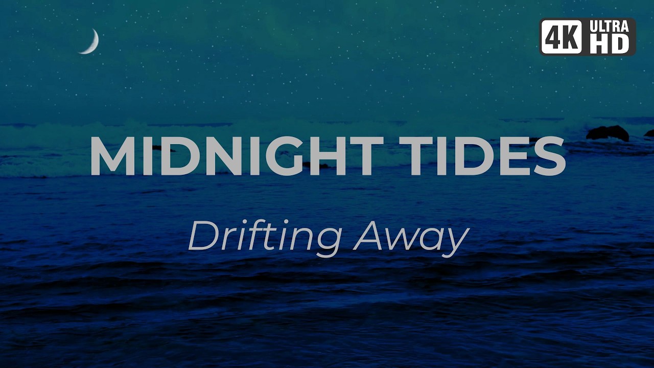 (No Ads) Midnight Ocean Waves 🌊 Calming Night Beach Sounds for Deep Sleep & Insomnia Dark Screen 4K