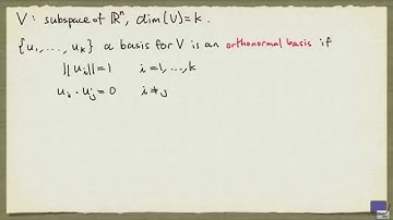 Week 9 - Orthonormal bases