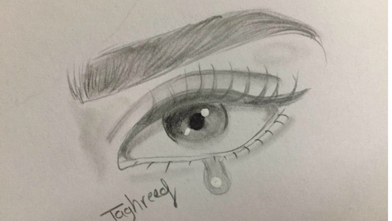 How to Draw Crying Eye for Beginners 👁️