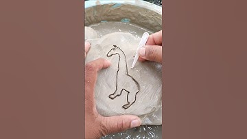 Squid Game Giraffe🦒Dalgona Cookie made out of Clay mud #shorts #squidgame #dalgona 343