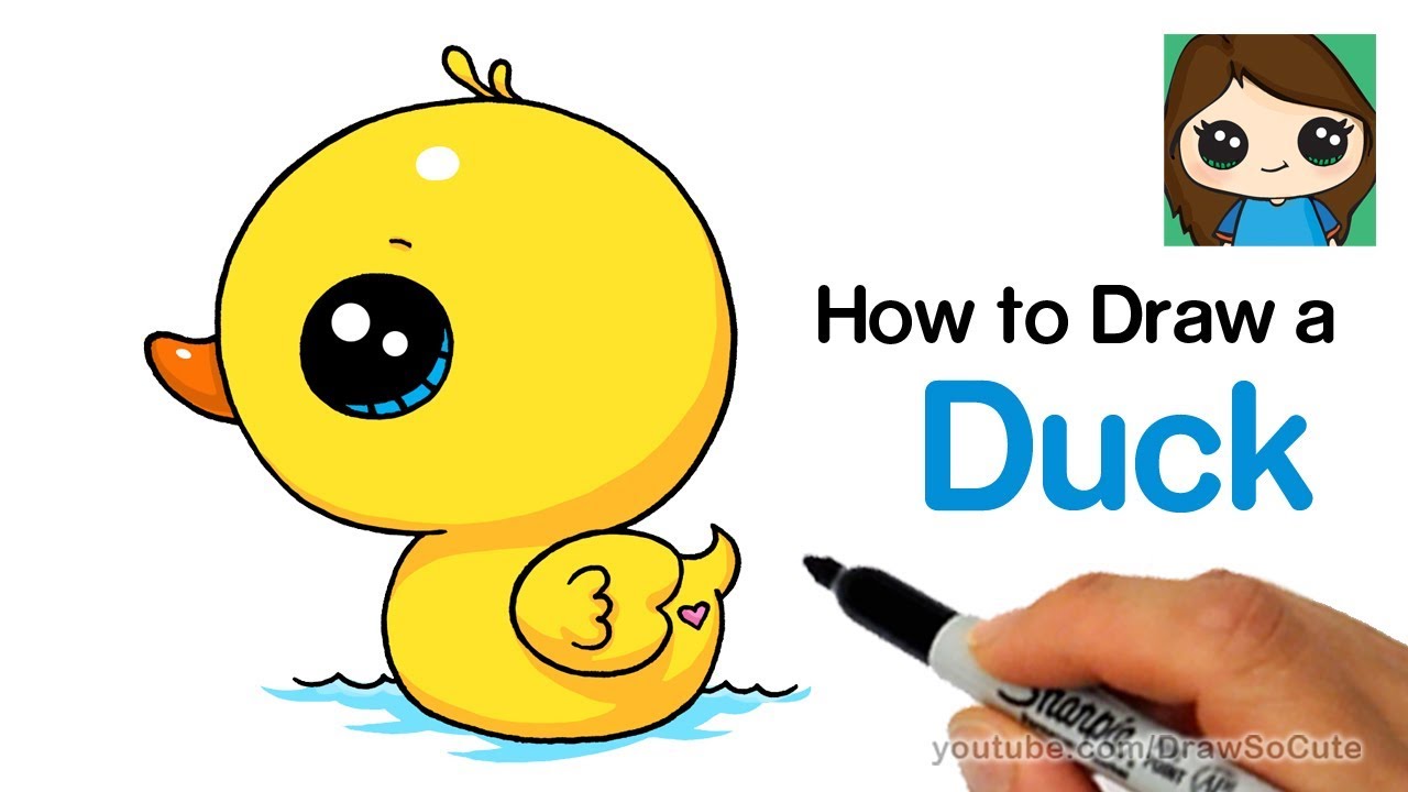 How to Draw a Duck Super Easy and Cute - YouTube