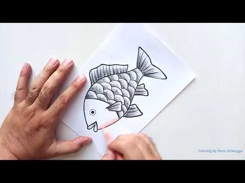 Cara mudah mewarnai gambar Ikan dengan pensil warna YouTube