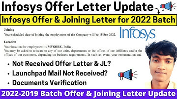 Infosys Offer Letter & Joining Letter for 2022 Batch| Infosys Launchpad Mail & BGC Documents Process