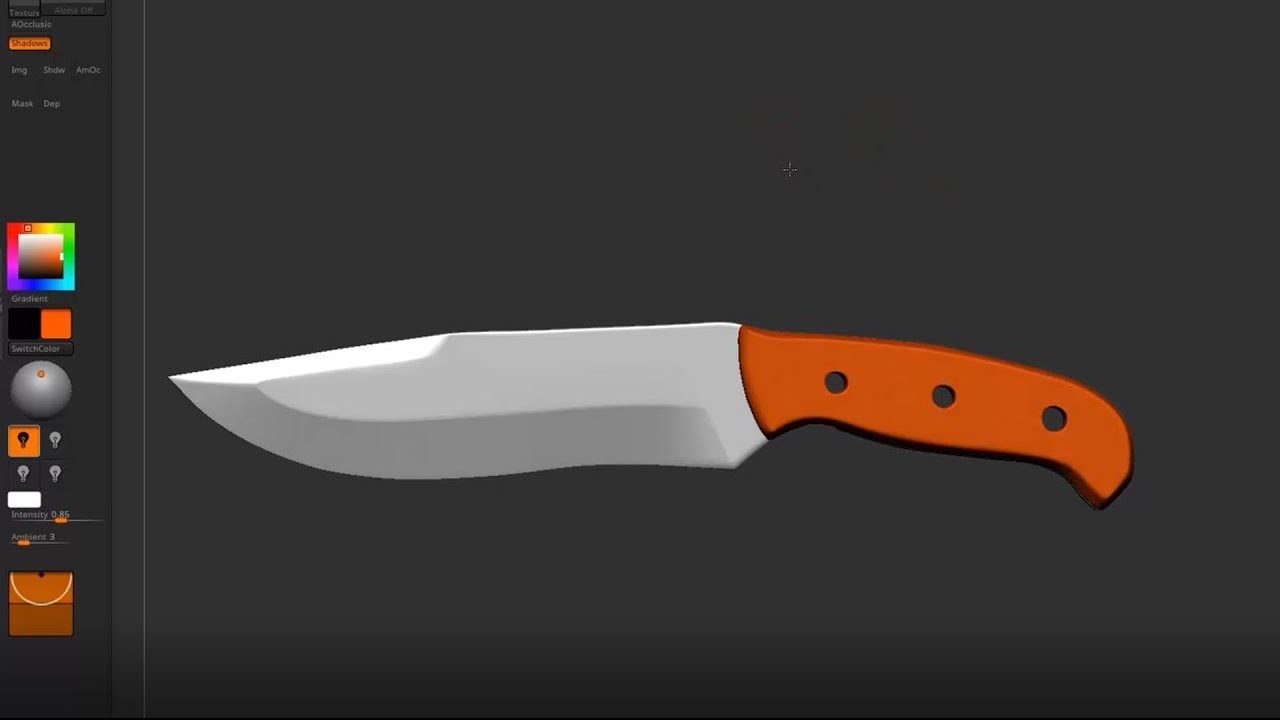 model a knife zbrush