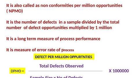 DPU & DPMO - Quality Terminalogy