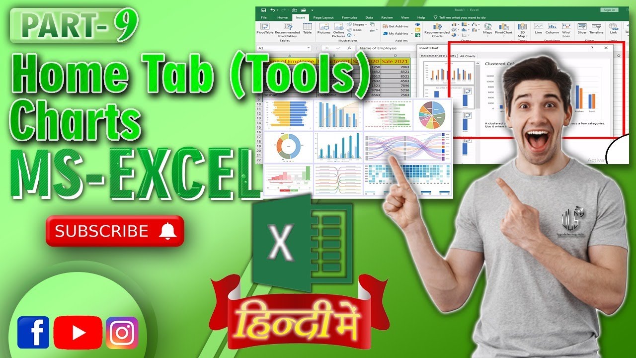 #9 How to Create Charts in Microsoft Excel | how to use pivot chart in ...