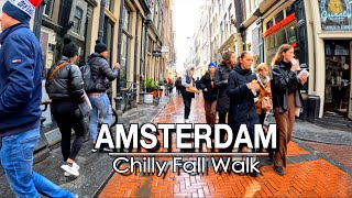 Amsterdam Fall Rainy Autumn Walk | 5k l 60 UHD Amsterdam Sounds