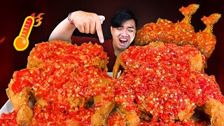 Gilaa  Mukbang 2 Ekor Ayam Richeese Guyur 100 Cabe Sambal Geprek Terpedas